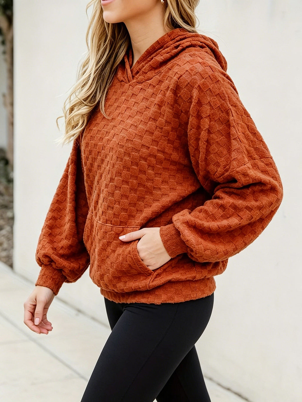Waffle Knit Mom Hoodie