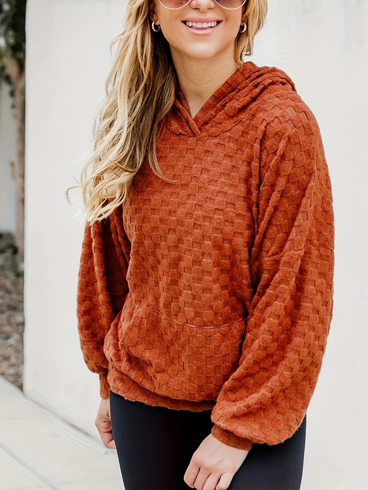 Waffle Knit Mom Hoodie