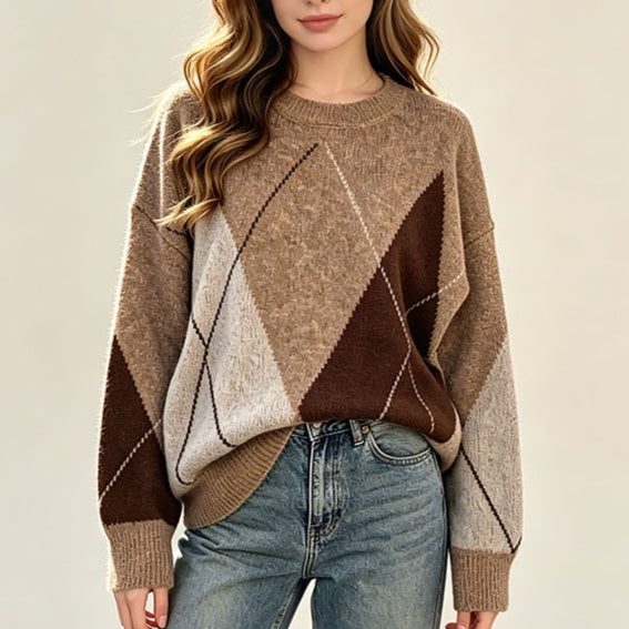 Cozy Diamond-Knit Sweater