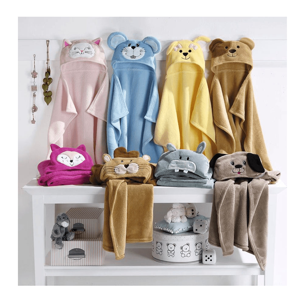 Animal hooded baby towels in assorted colors